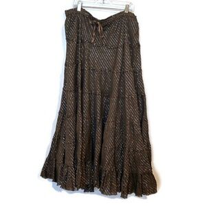 Vintage Y2K Just Cruising Cotton Brown Bohemian Skirt